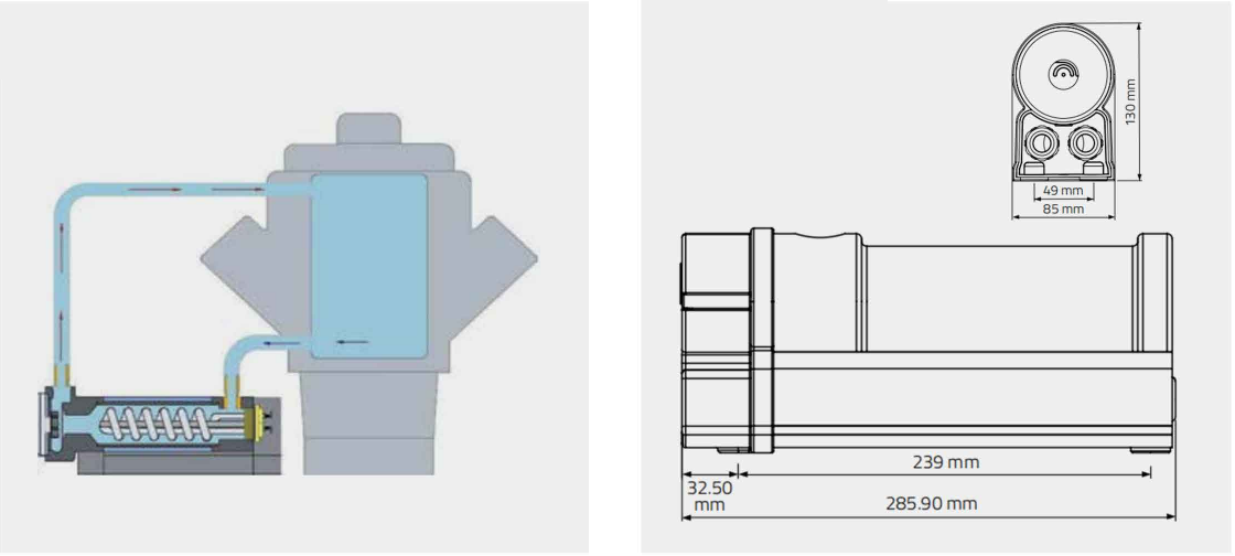 instalación para Calentador de Motor de Autocirculación ThermoStart H2 installation for ThermoStart H2 Self-Circulation Engine Heater